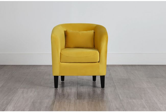 Stanton Yellow Velvet Accent Chair