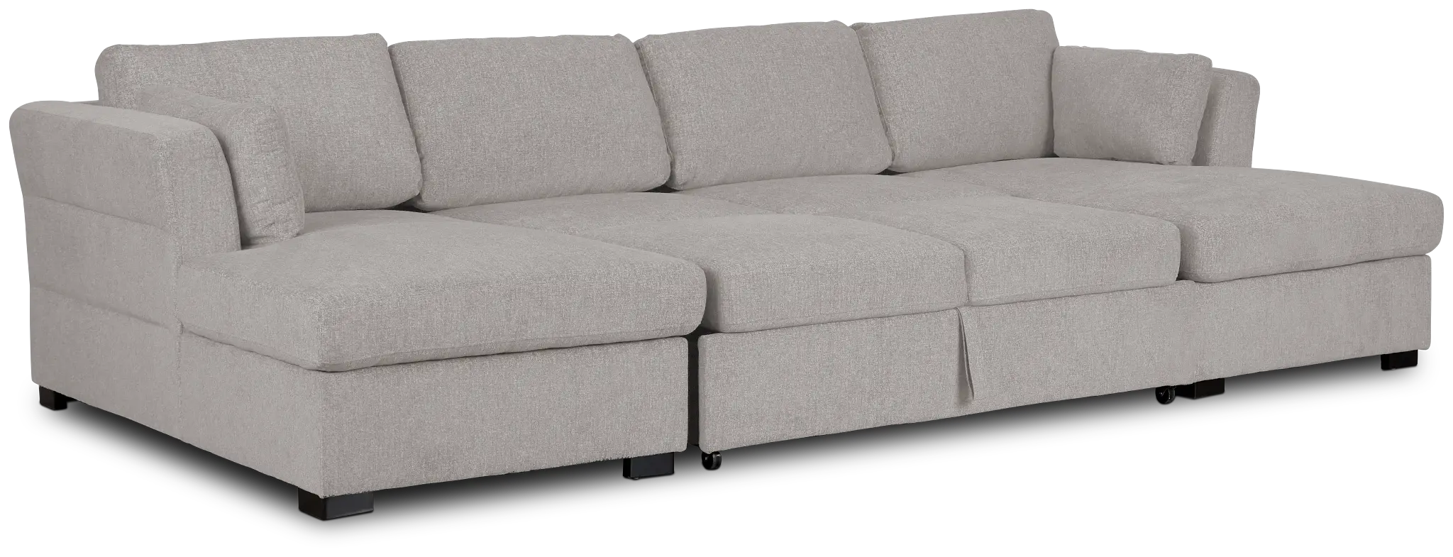 Amber Light Gray Fabric Double Chaise Sleeper Storage Sectional Amber Light Gray Fabric Double Chaise Sleeper Storage Sectional