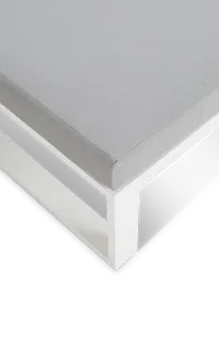 Lisbon2 Gray Aluminum Ottoman