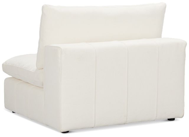 Cruz White Fabric Armless Chair