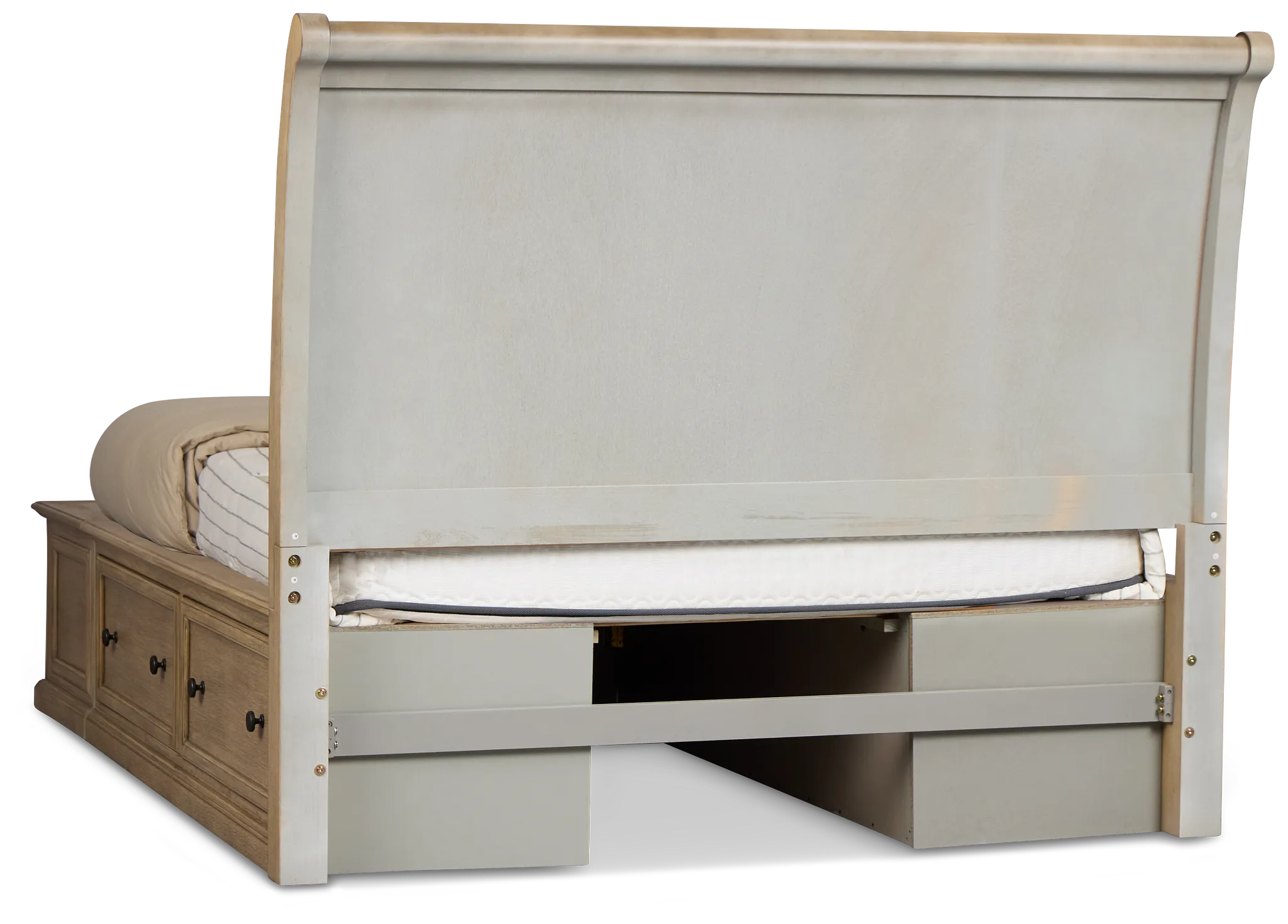 Galveston Light Tone Sleigh Storage Bed