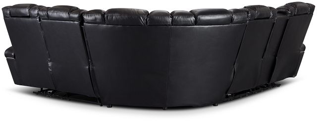 Troy Black Micro Left Console Love Reclining Sectional