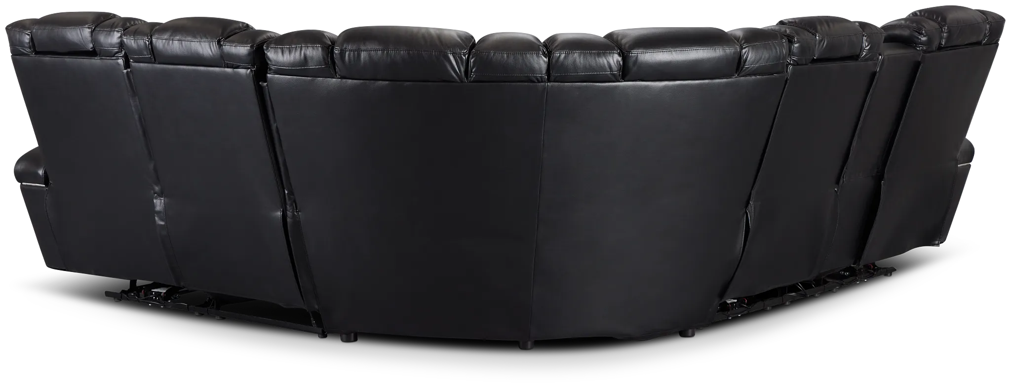 Troy Black Micro Left Console Love Reclining Sectional