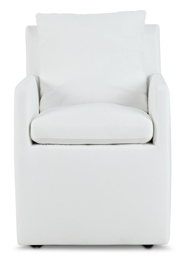 Auden White Castored Upholstered Arm Chair (3)