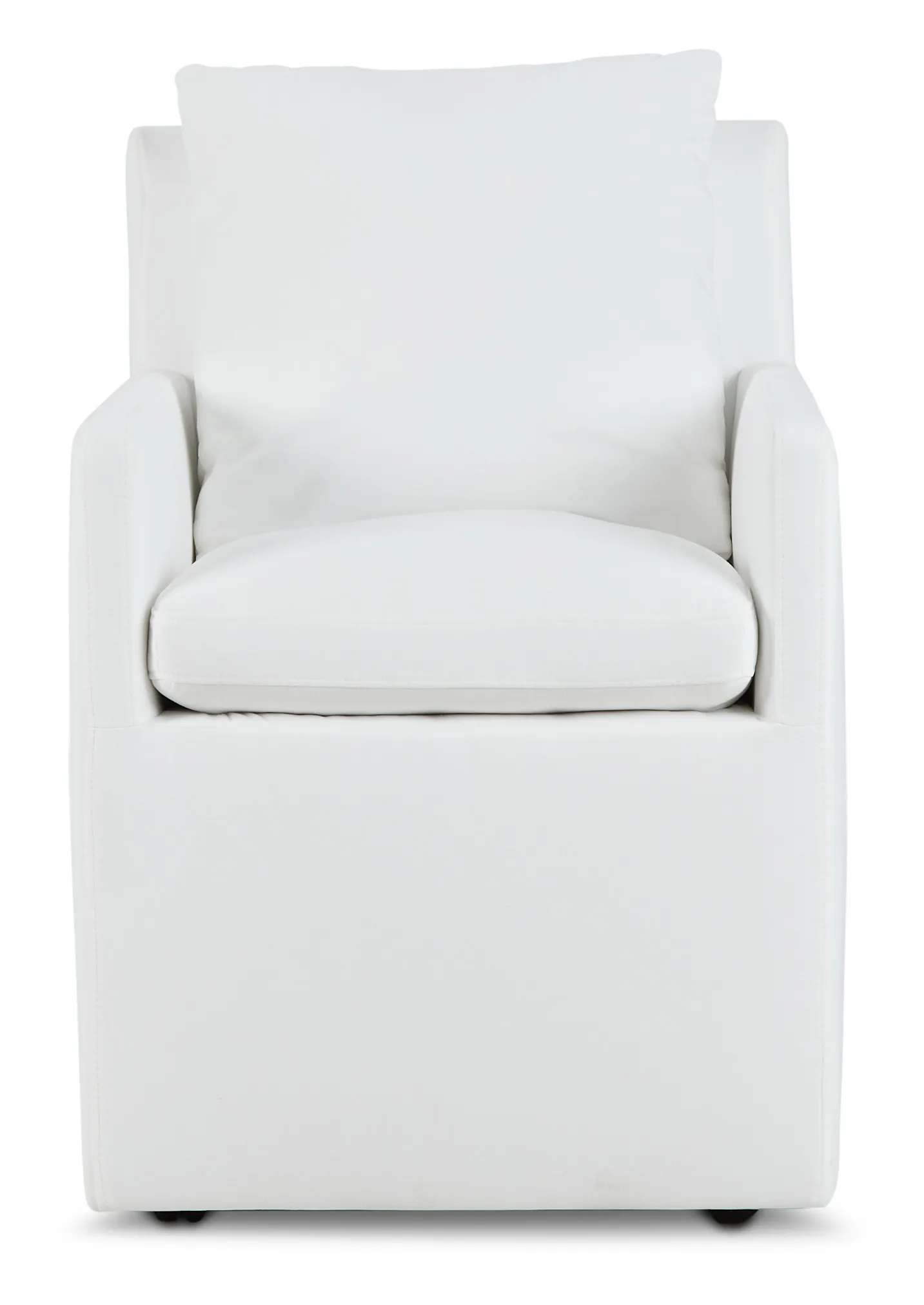 Auden White Castored Upholstered Arm Chair