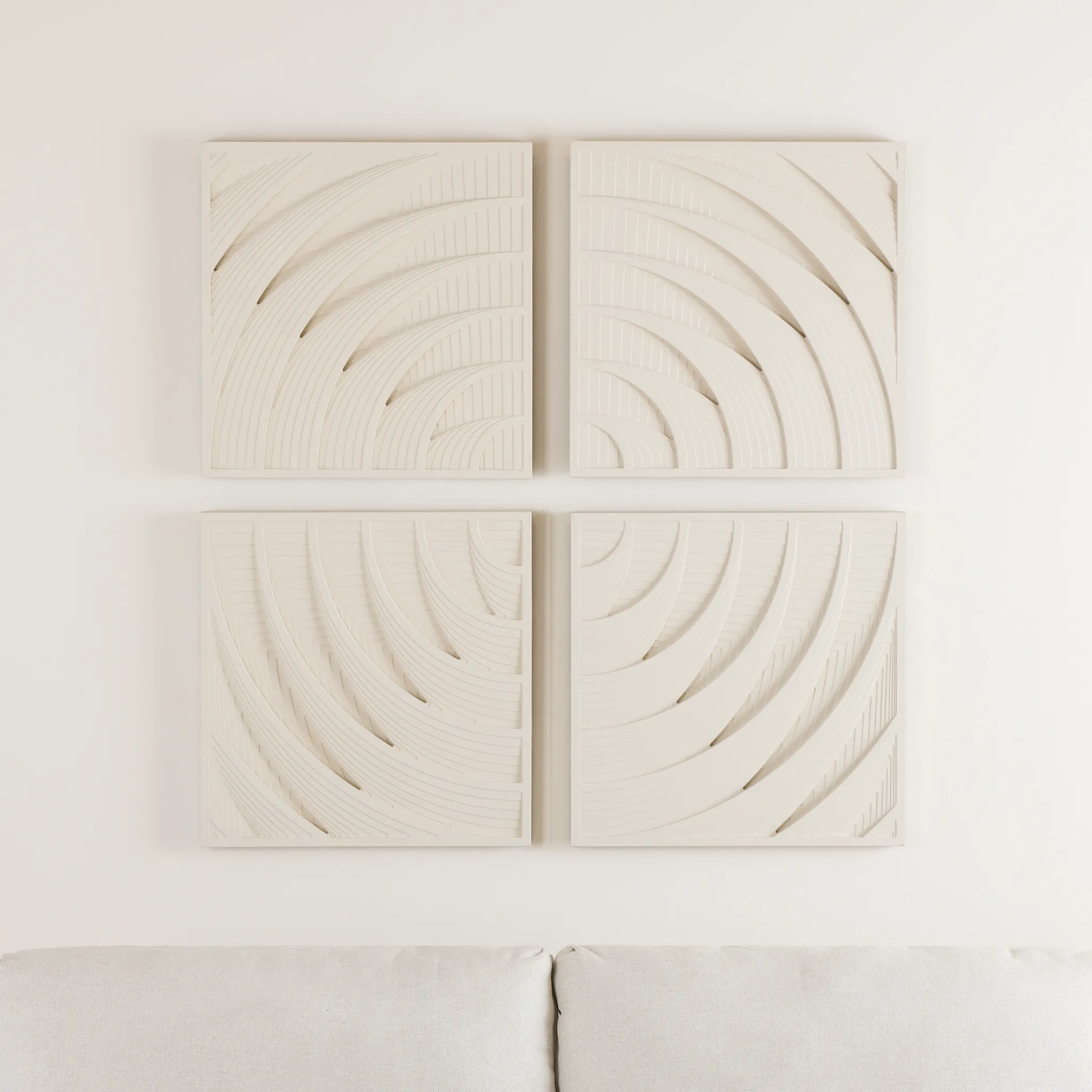 Mortimer Ivory Set Of 4 Canvas Wall Art