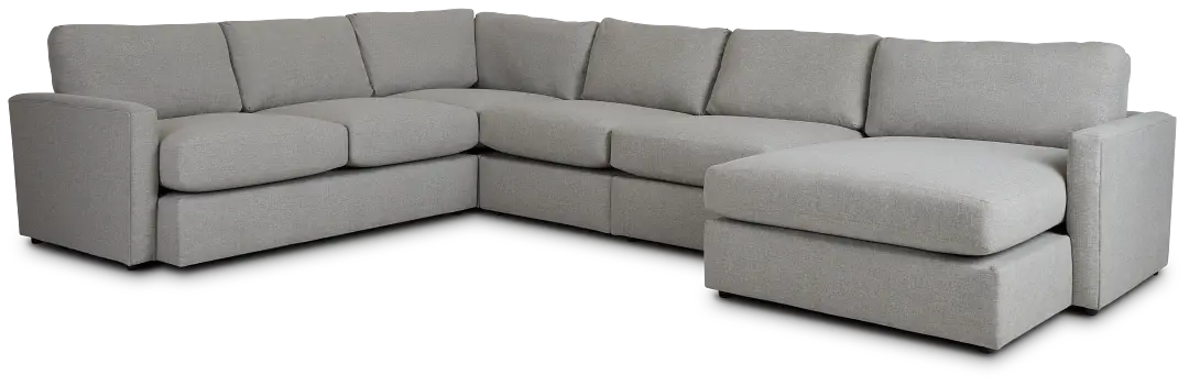 Noah Khaki Fabric Large Right Chaise Sectional Noah Khaki Fabric Large Right Chaise Sectional