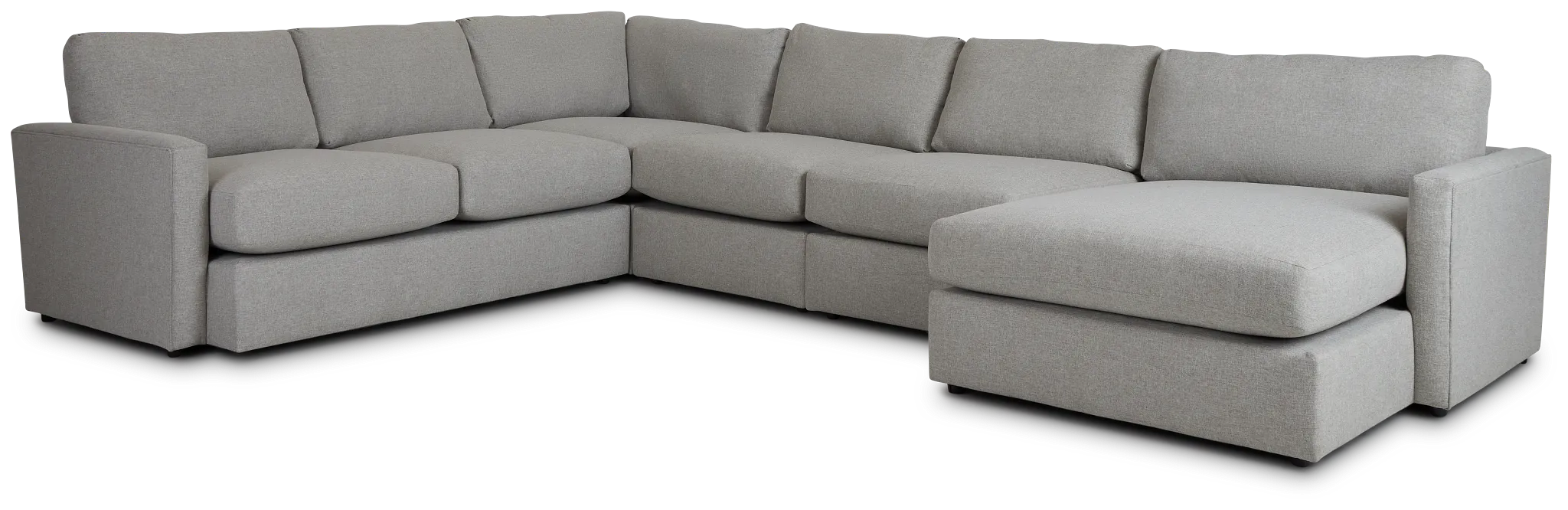 Noah Khaki Fabric Large Right Chaise Sectional