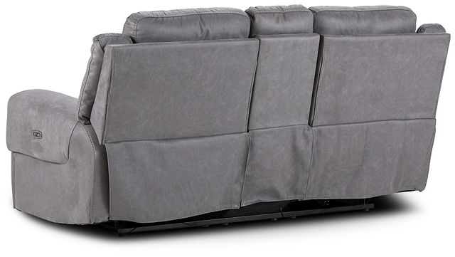 Scout Gray Micro Power Reclining Console Loveseat (5)