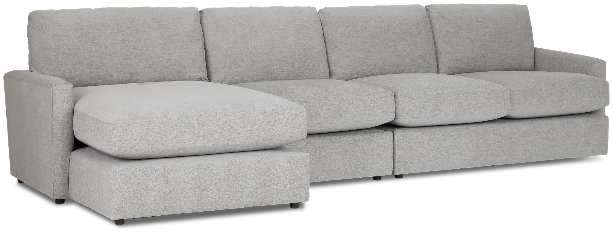 Noah Gray Fabric Small Left Chaise Sectional Noah Gray Fabric Small Left Chaise Sectional