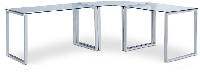 Olympia Glass Large Corner Desk