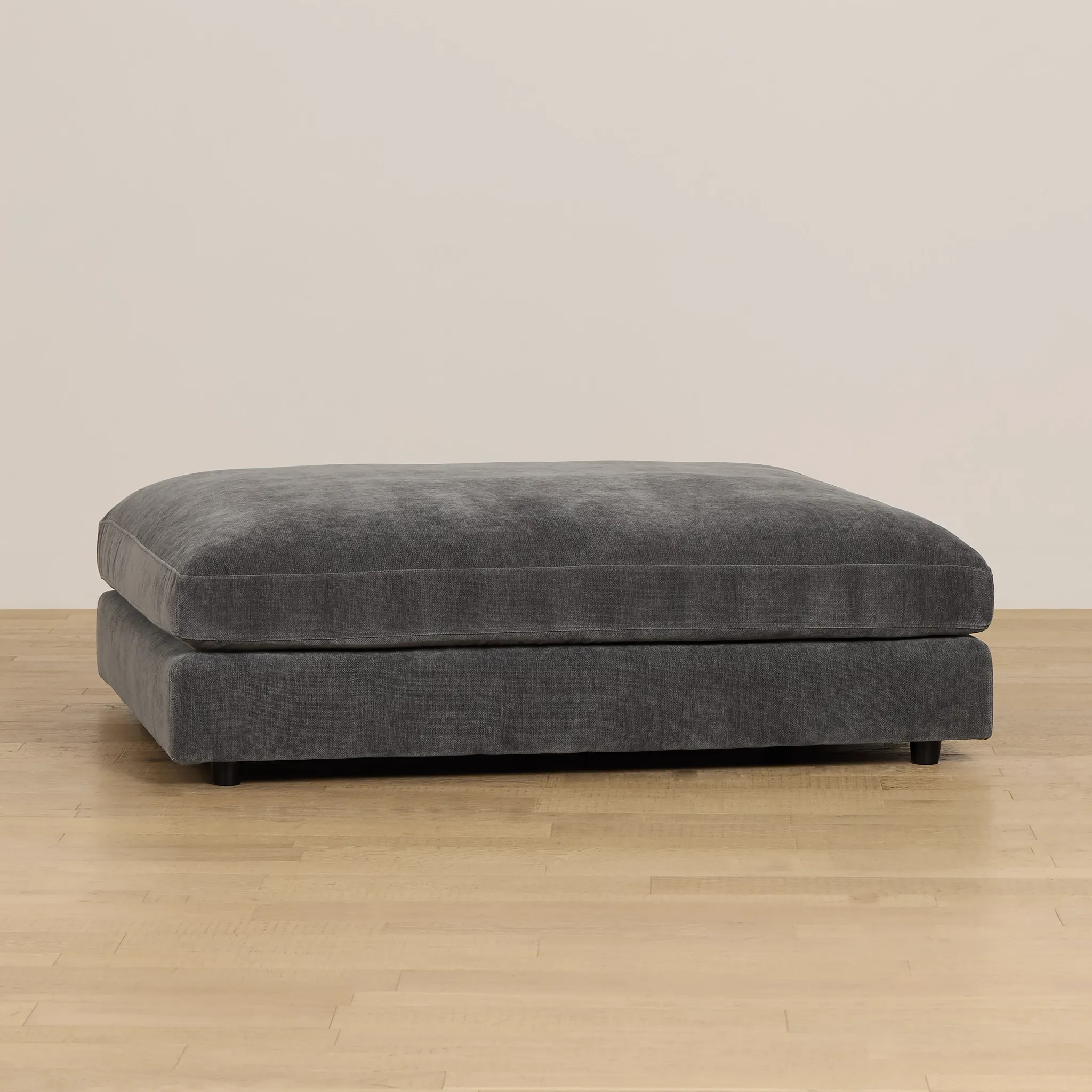 Lounge Dark Gray Fabric Ottoman