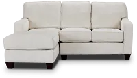 Andie White Fabric Left Chaise Sectional