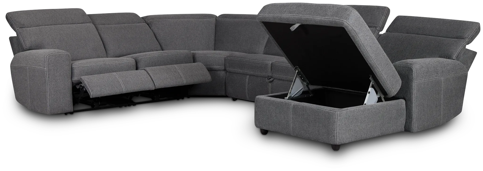 Callum Dark Gray Storage Small Right Dual Power Chaise Sleeper Sectional