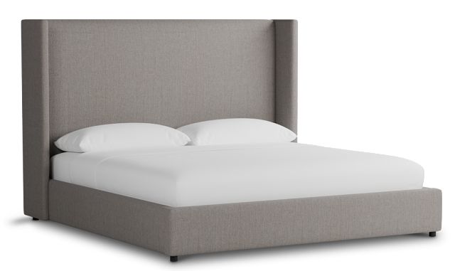 Captiva Peyton Gray 60" Upholstered Shelter Bed