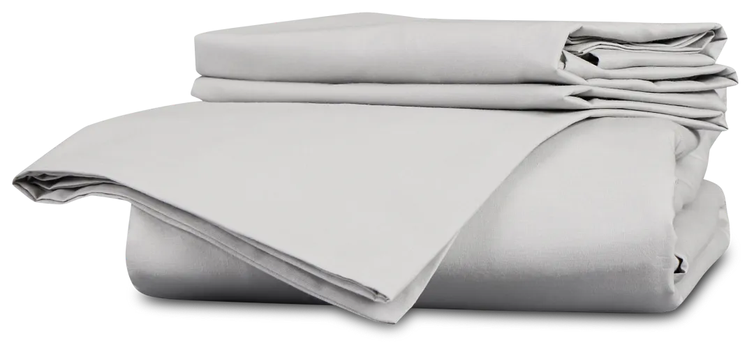 Rest & Renew Percale Cotton Gray 200 Thread Sheet Set
