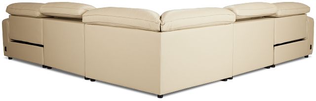 Tidal Beige Lthr/vinyl Small Two-arm Power Reclining Sectional