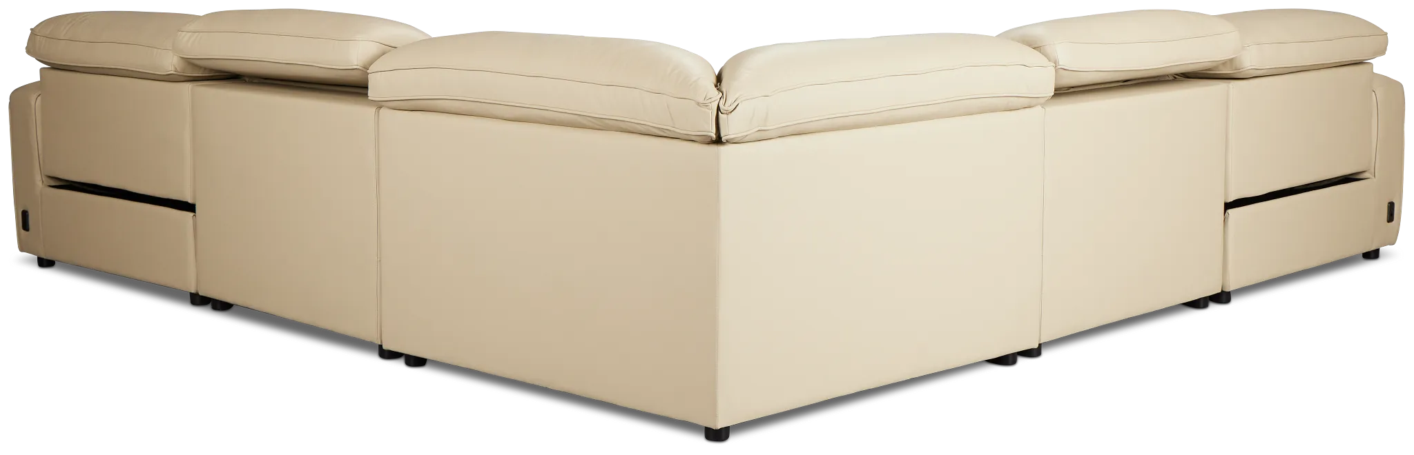 Tidal Beige Lthr/vinyl Small Two-arm Power Reclining Sectional