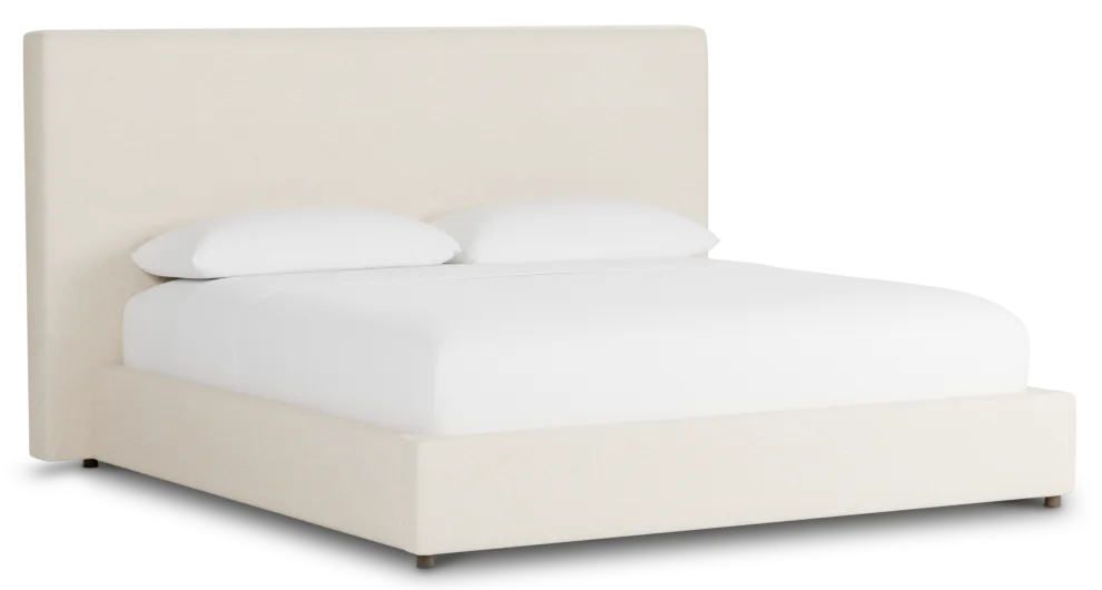Grayton Merino Light Beige 54" Upholstered Platform Bed
