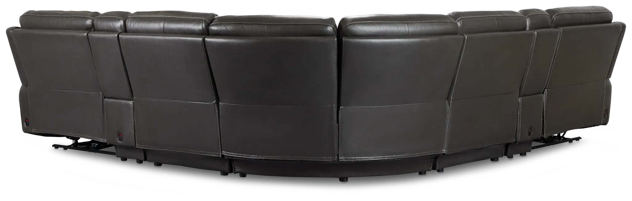 Benji Dark Gray Lthr/vinyl Large Dual Power Reclining Two-arm Sectional