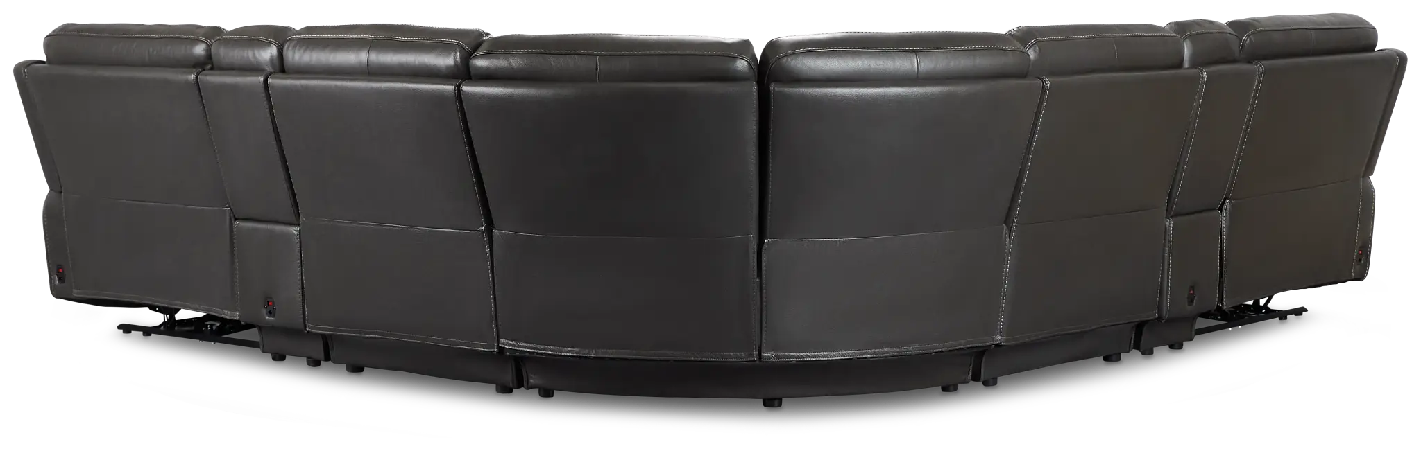 Benji Dark Gray Lthr/vinyl Large Dual Power Reclining Two-arm Sectional Benji Dark Gray Lthr/vinyl Large Dual Power Reclining Two-arm Sectional