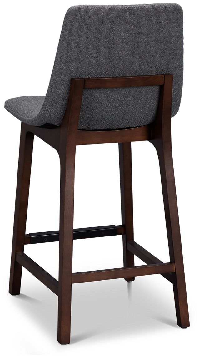 Hamilton Dark Gray Fabric 24" Upholstered Barstool