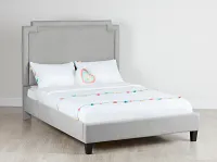 Whitney Light Gray Uph Platform Bed