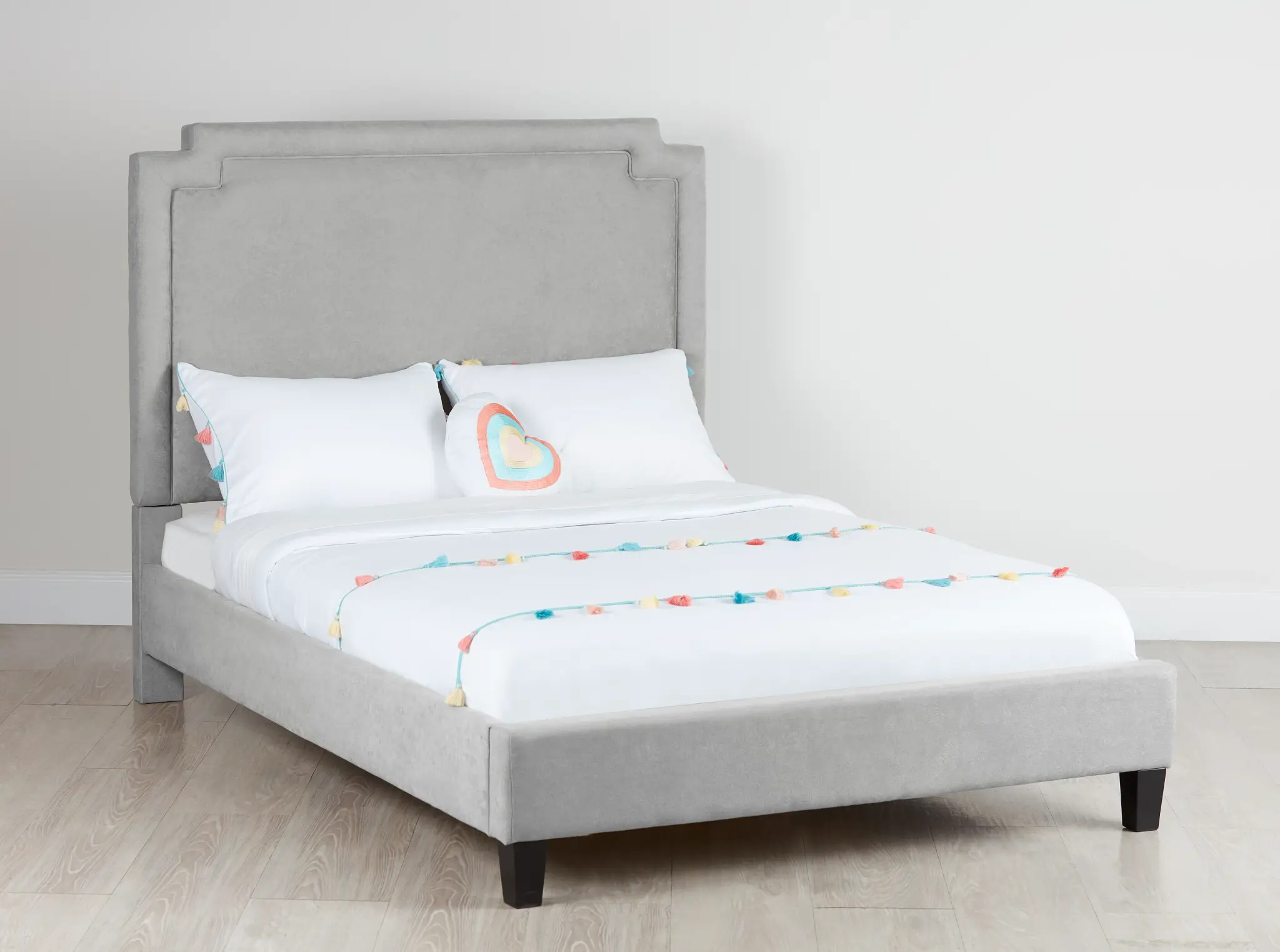 Whitney Light Gray Uph Platform Bed Whitney Light Gray Uph Platform Bed