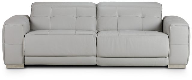 Reva Gray Leather Power Reclining Sofa (1)