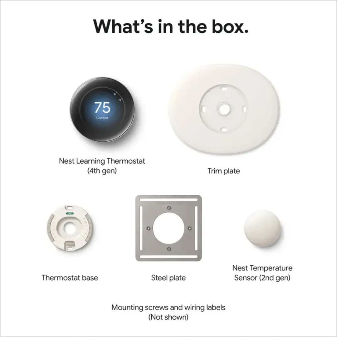 Google Nest Learning & Nest Temperature Sensor Silver Smart Thermostats