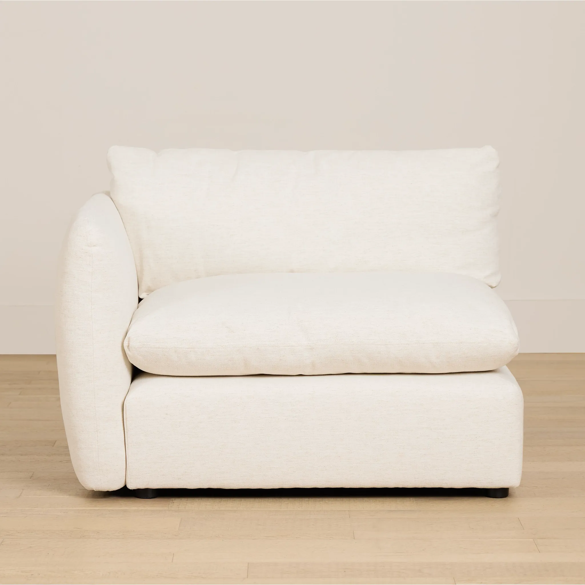 Serena White Fabric Left Chair