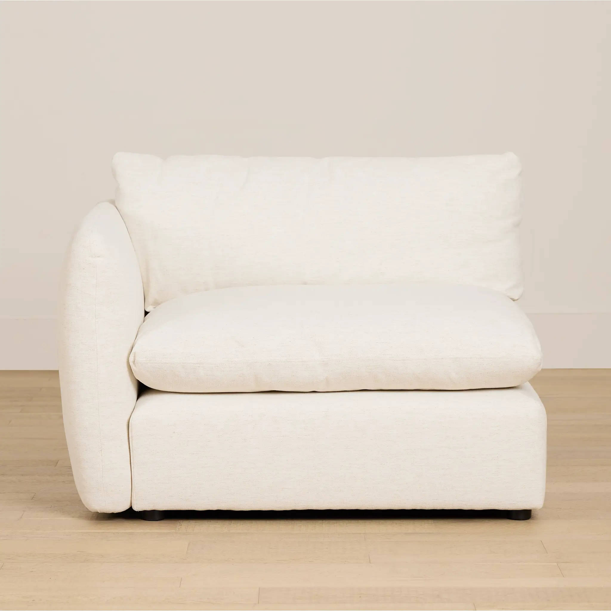 Serena White Fabric Left Chair Serena White Fabric Left Chair