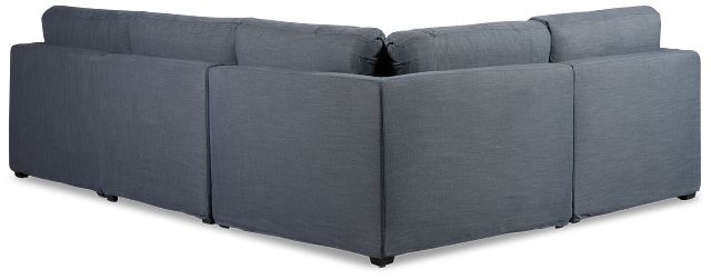 Willow Navy Fabric Small Two-arm Sectional