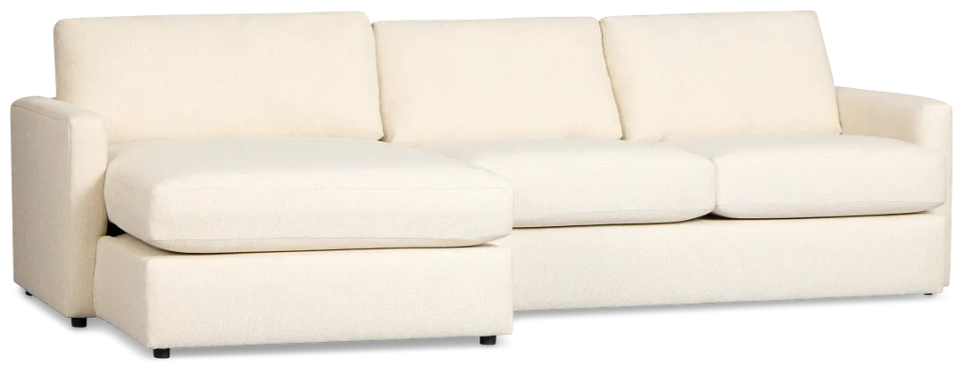 Maxwell Light Beige Fabric Left Chaise Sectional
