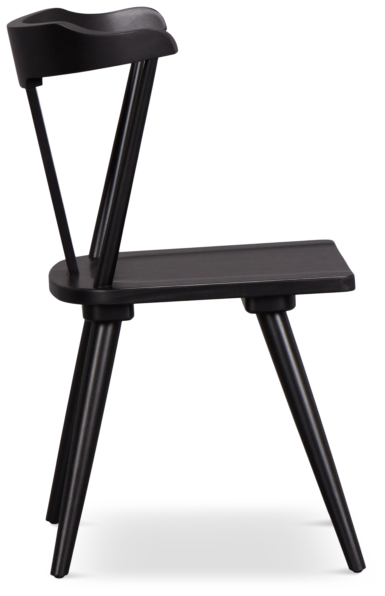 Denton Black Curved Wood Side Chair