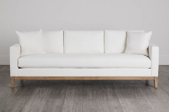 Emma White Fabric Sofa