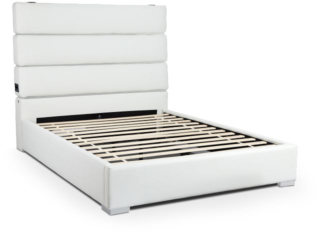 Miami White Uph Platform Bed