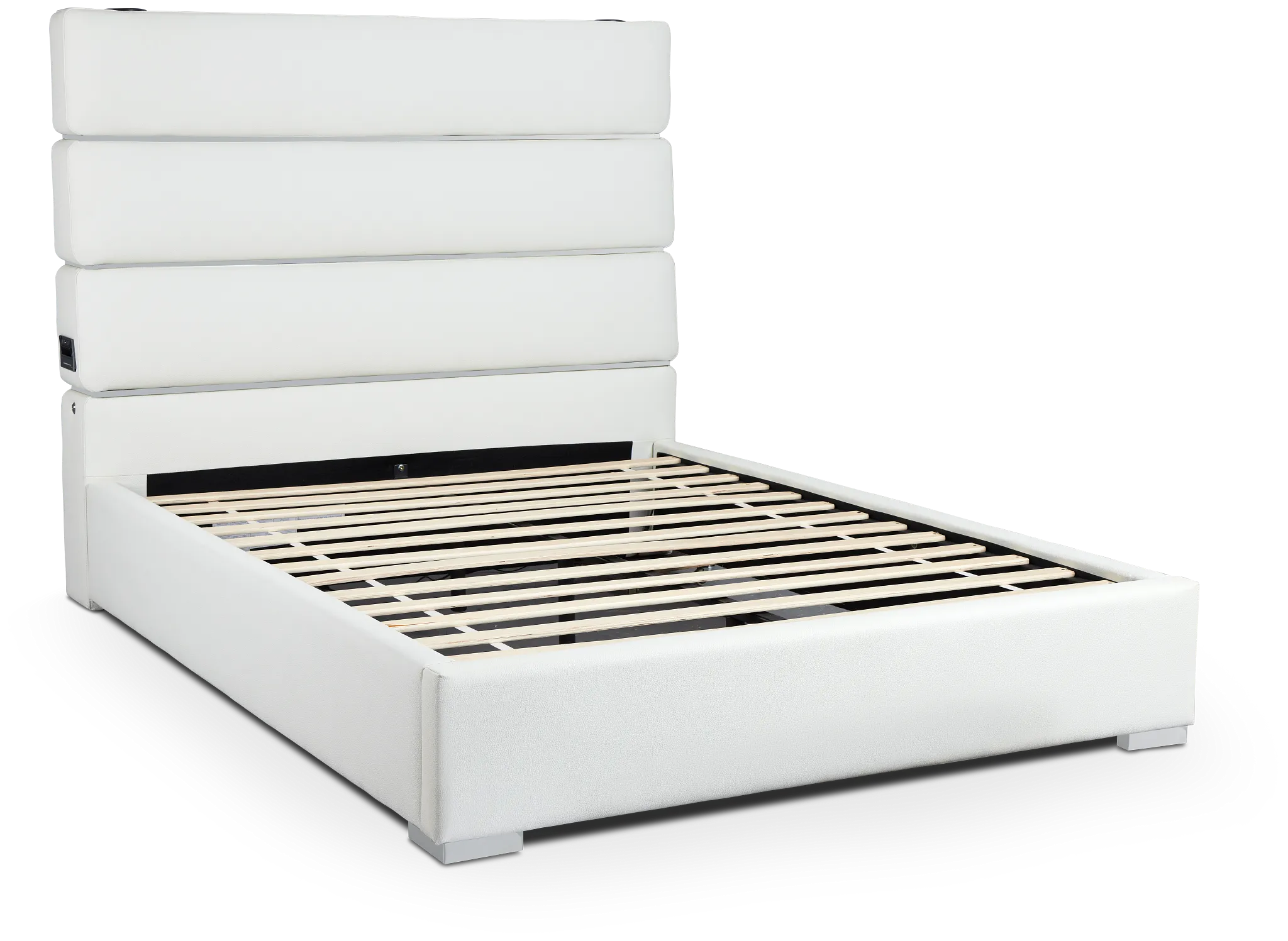 Miami White Uph Platform Bed