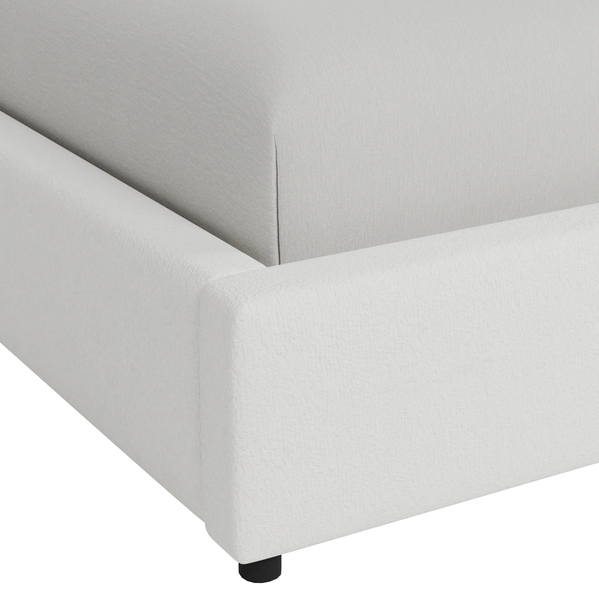 Grayton Sutton White 44" Upholstered Platform Bed