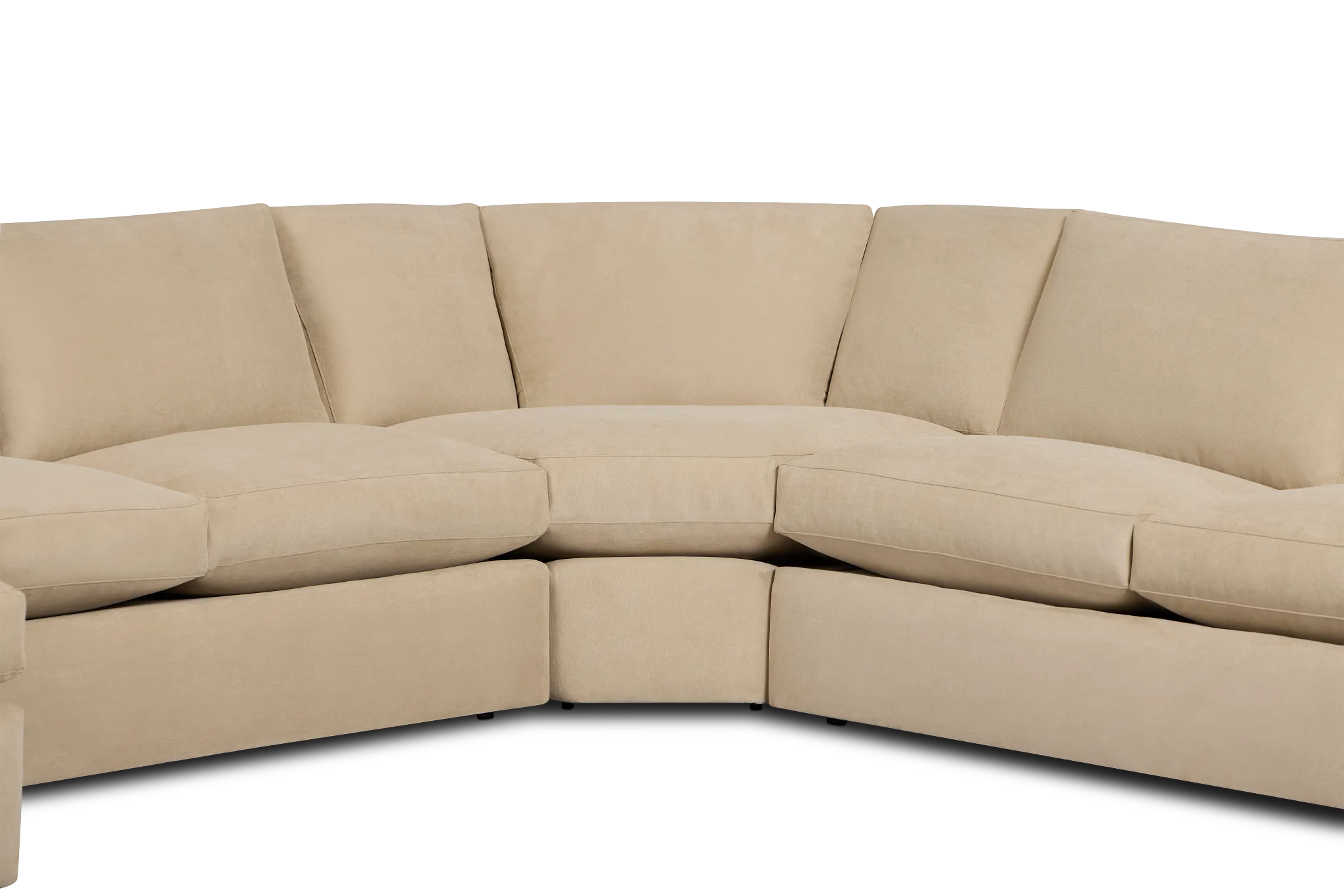 Hudson Beige Fabric Medium Left Chaise Wedge Sectional