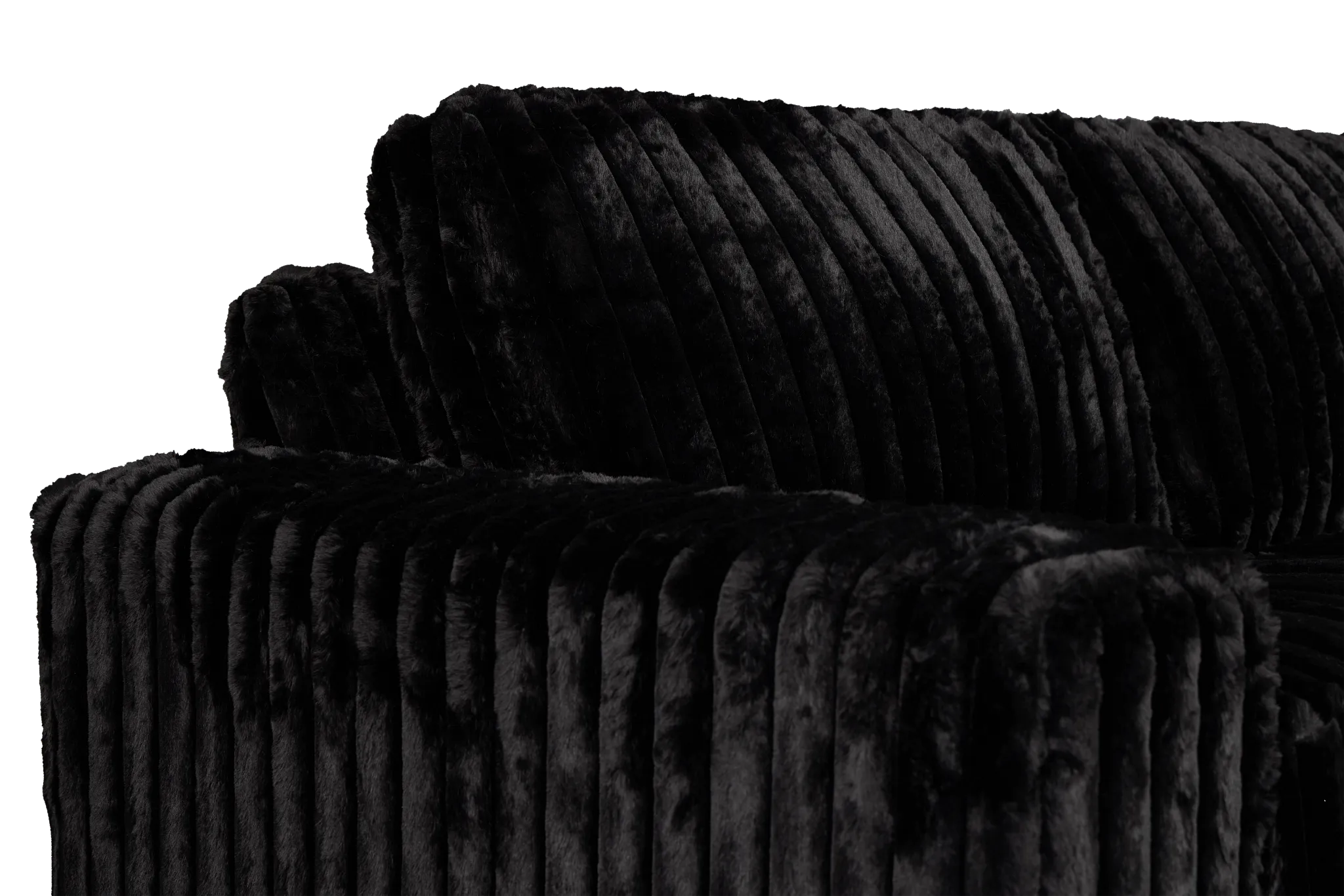 Teddy Black Fabric Small Two-arm Sectional