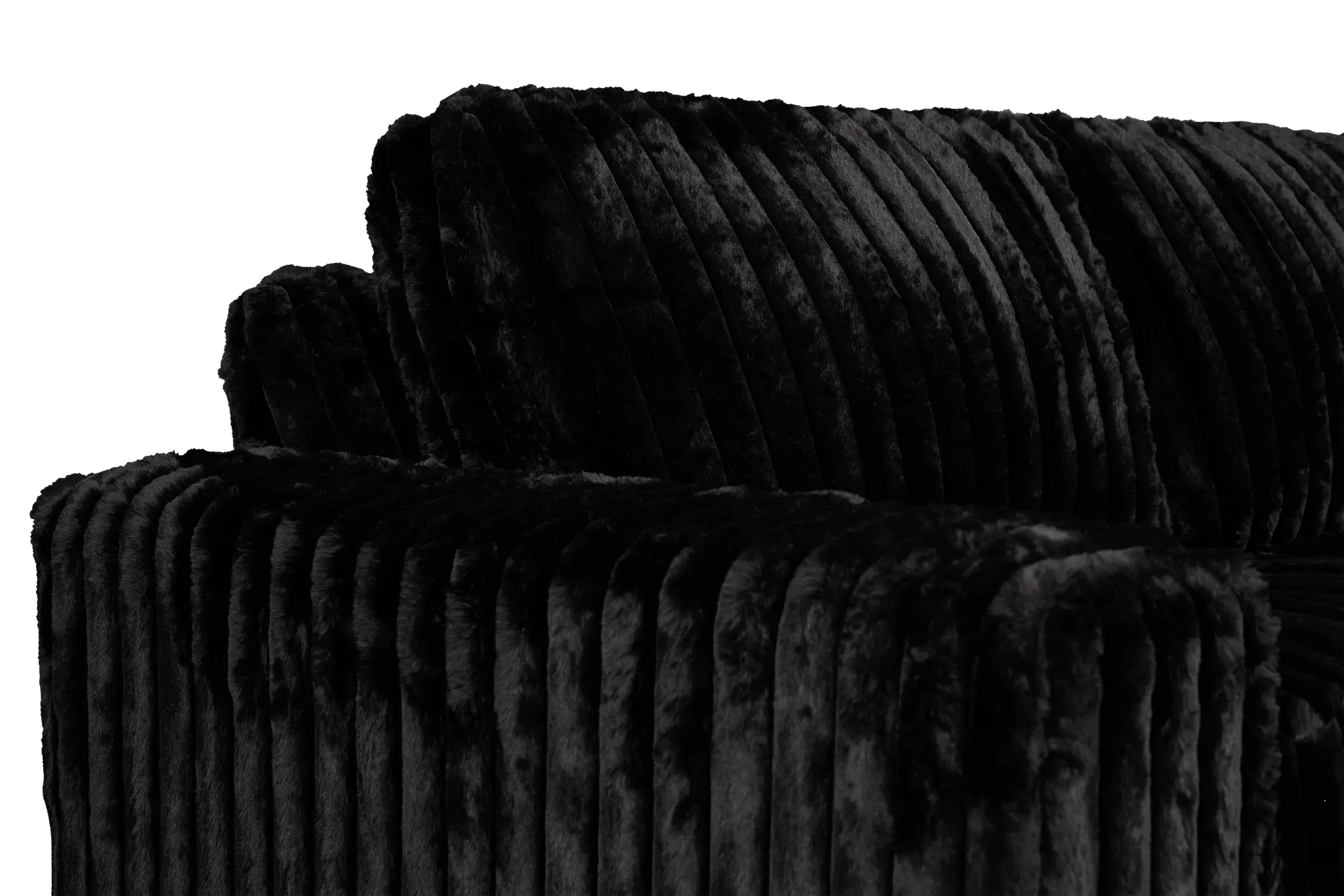 Teddy Black Fabric Small Two-arm Sectional Teddy Black Fabric Small Two-arm Sectional