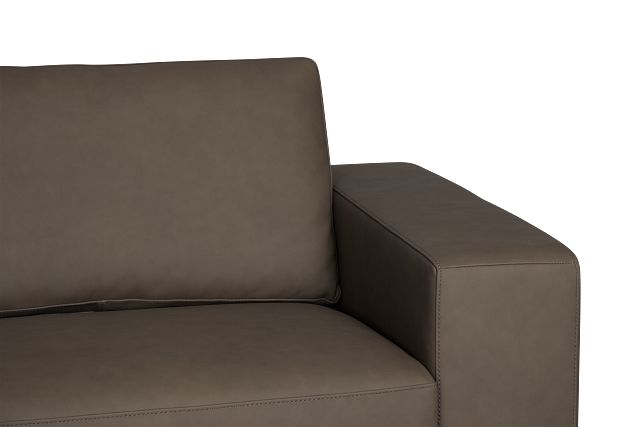 Kellan Dark Gray Leather Large Left Chaise Sectional
