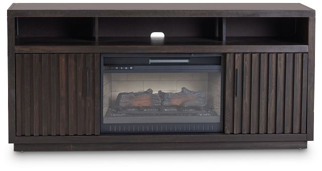 Ithaca Dark Tone 64" Tv Stand With Fireplace Insert