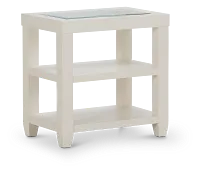 Hurley White Chairside Table