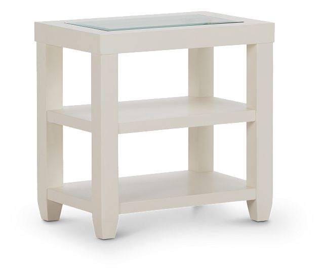 Hurley White Chairside Table