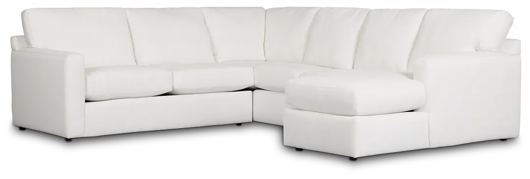 Rhodes White Fabric Medium Right Chaise Sectional