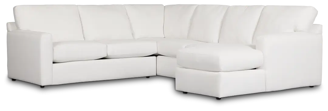 Rhodes White Fabric Medium Right Chaise Sectional Rhodes White Fabric Medium Right Chaise Sectional