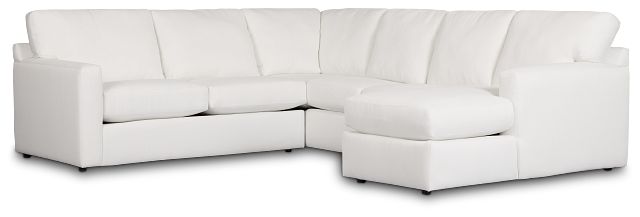 Rhodes White Fabric Medium Right Chaise Sectional