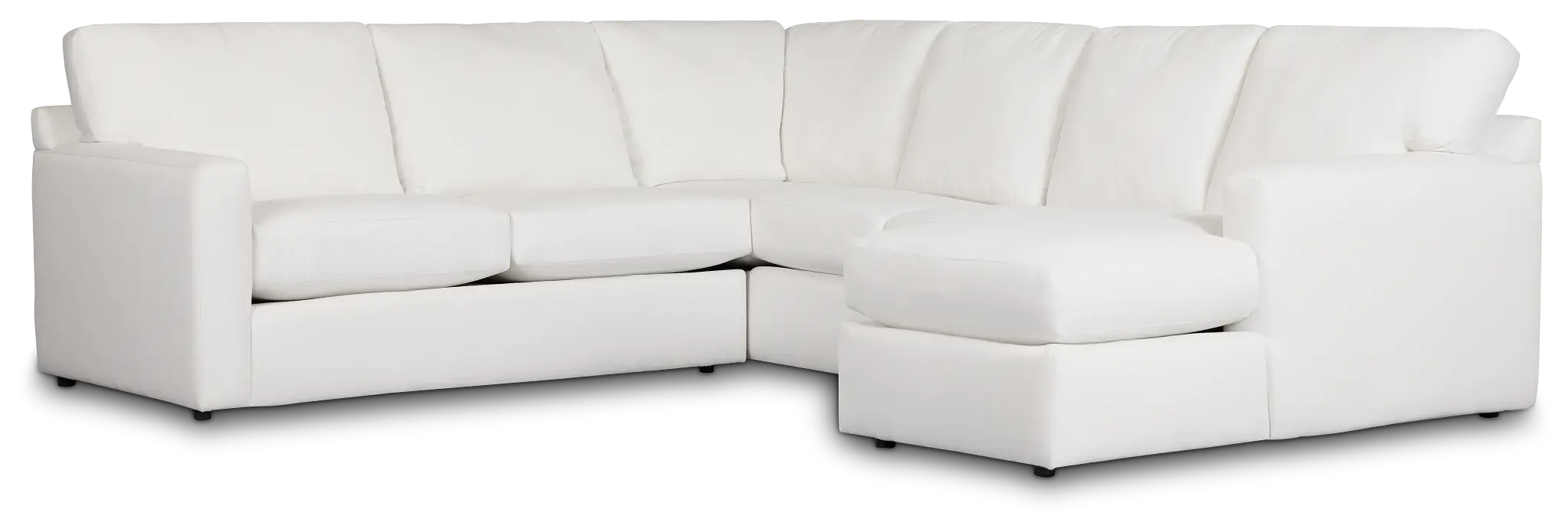 Rhodes White Fabric Medium Right Chaise Sectional Rhodes White Fabric Medium Right Chaise Sectional